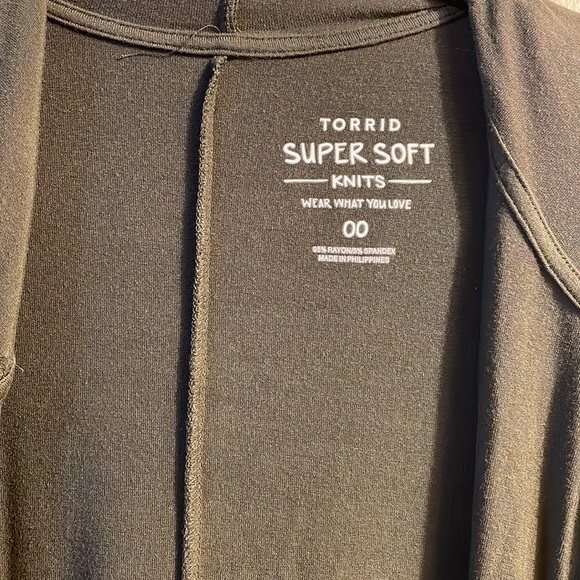 Torrid Olive Green Super Soft Knits Hooded Open Cardigan 00 - Picture 2 of 5